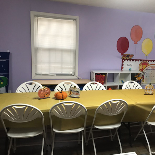 Thanksgiving Dinner table set up.